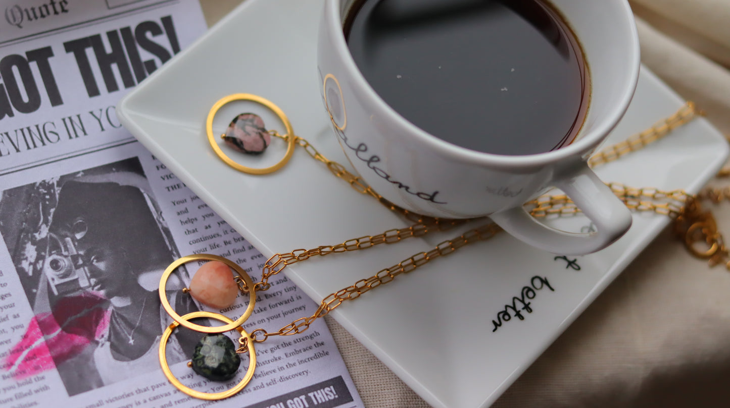 HEART Kambaba Jasper adjustable choker/necklace