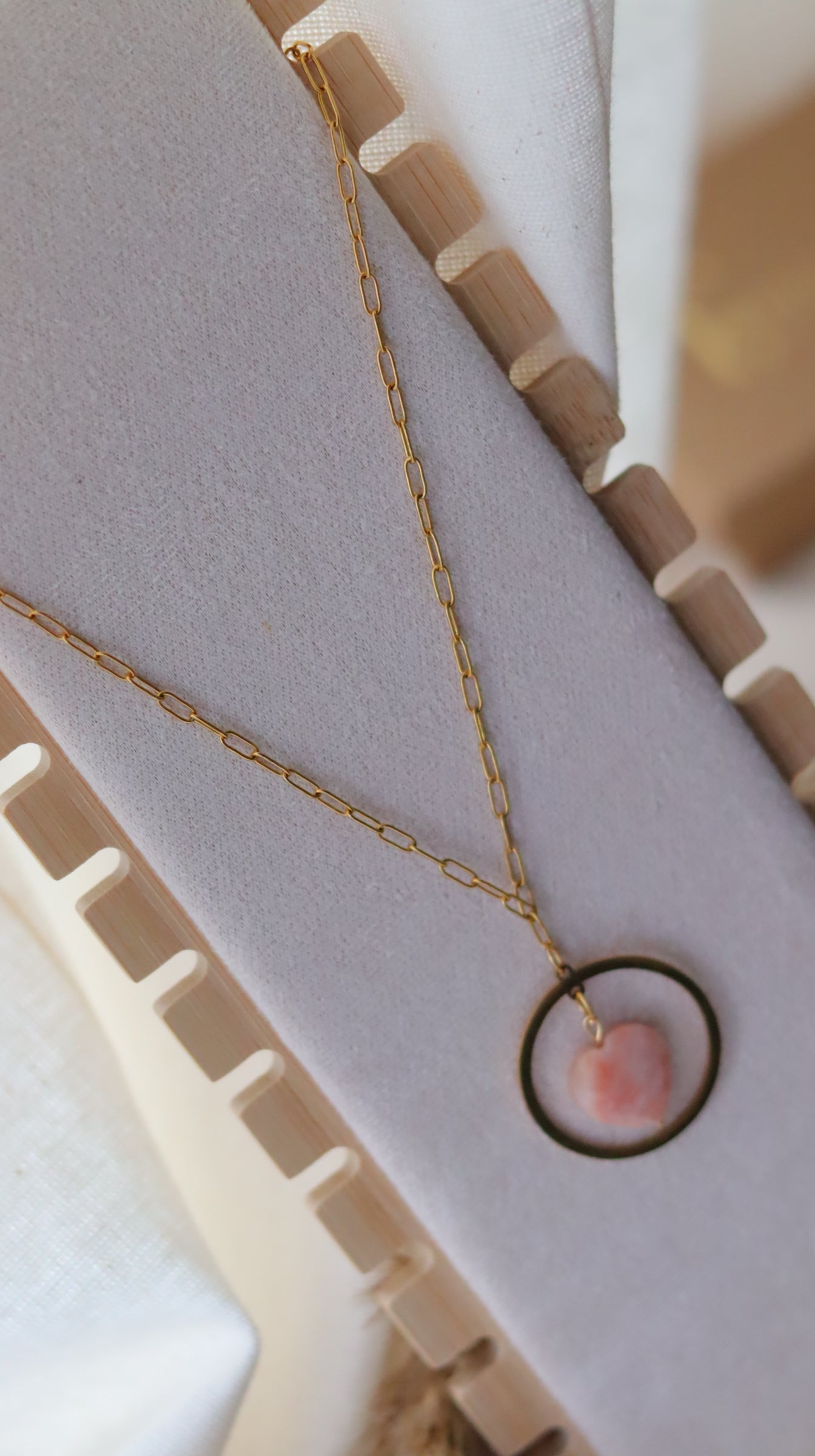 HEART Pink Aventurine adjustable choker/necklace