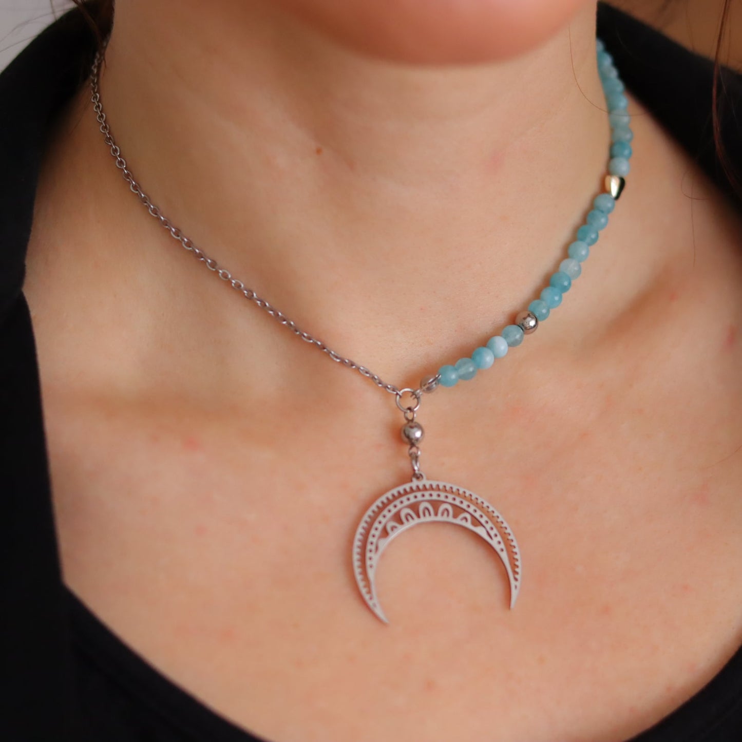 BLUE LUNA silver,stainless steel necklaceNecklace