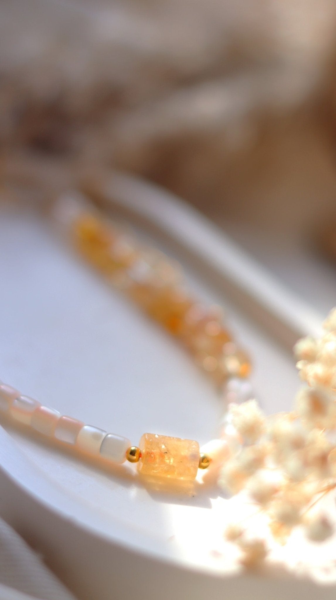 CITRINE summer adjustable necklace /chokerNecklace