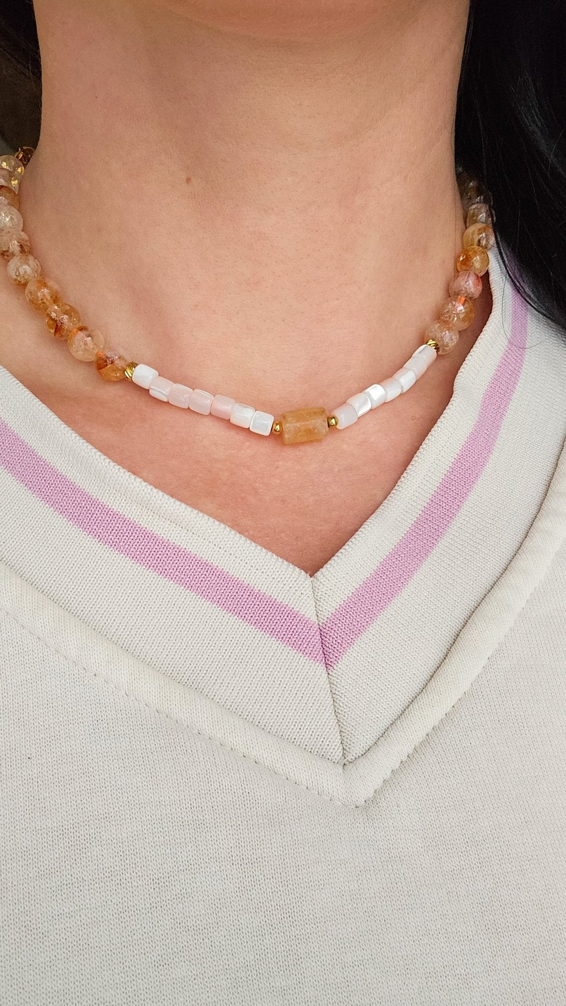 CITRINE summer adjustable necklace /chokerNecklace