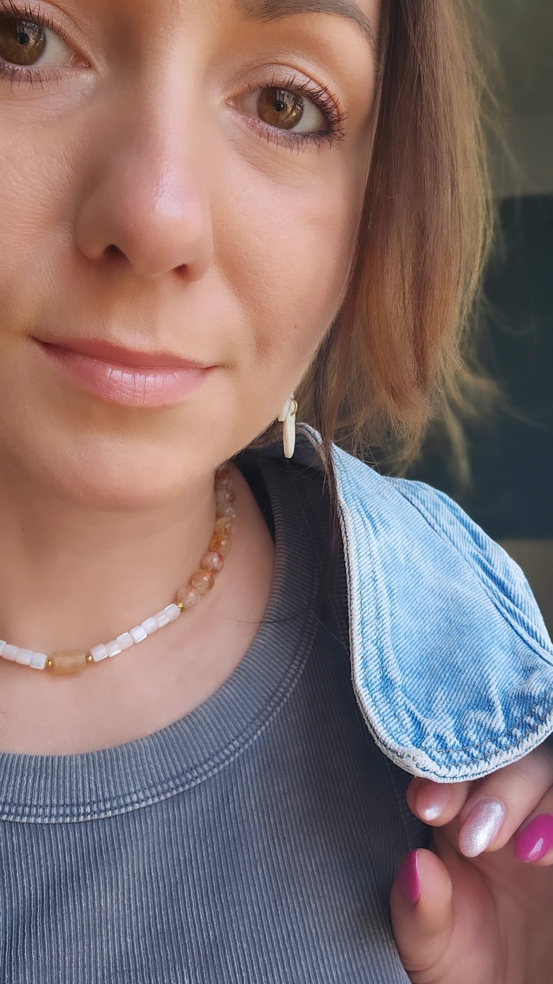 CITRINE summer adjustable necklace /chokerNecklace