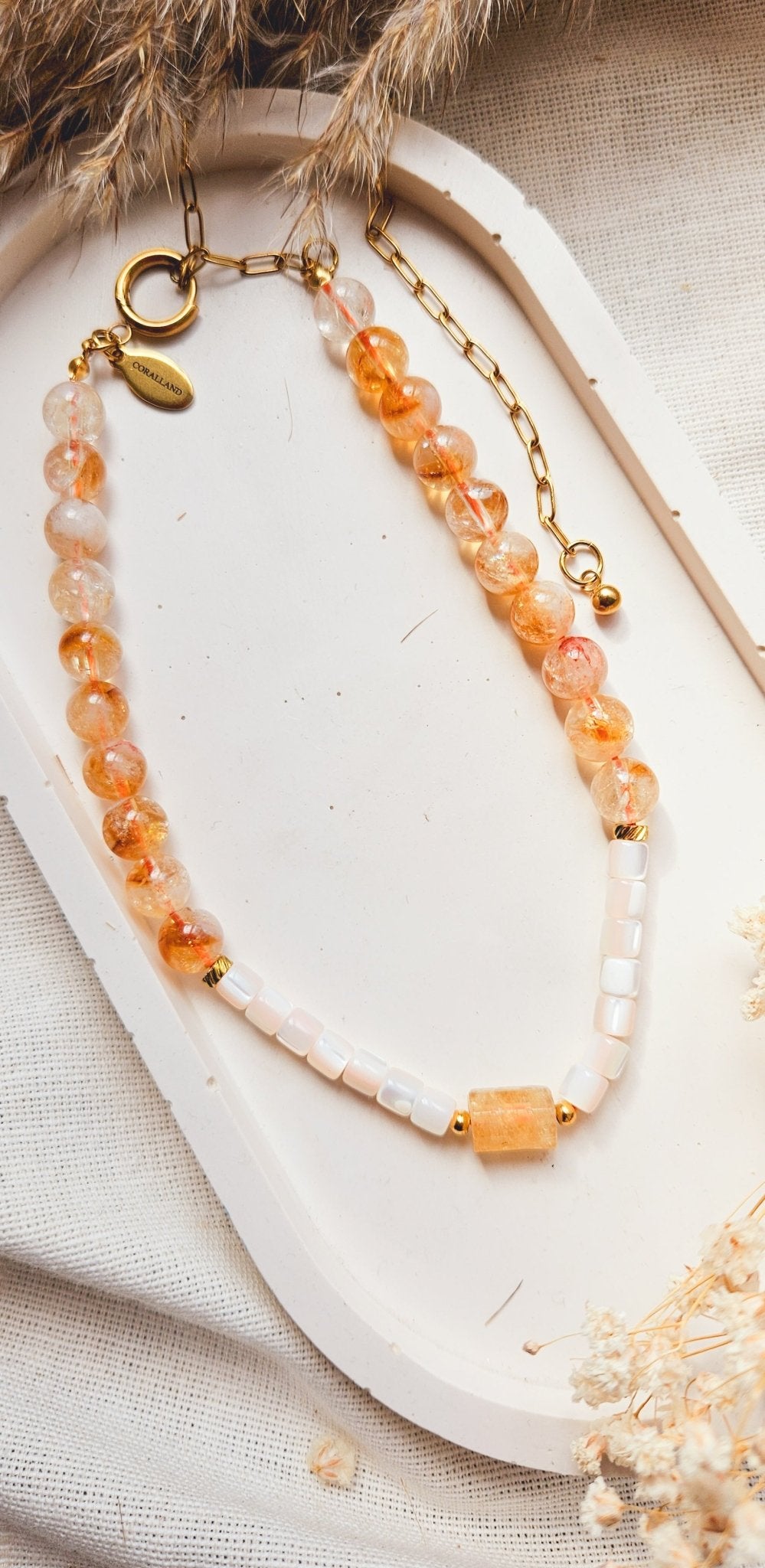 CITRINE summer adjustable necklace /chokerNecklace