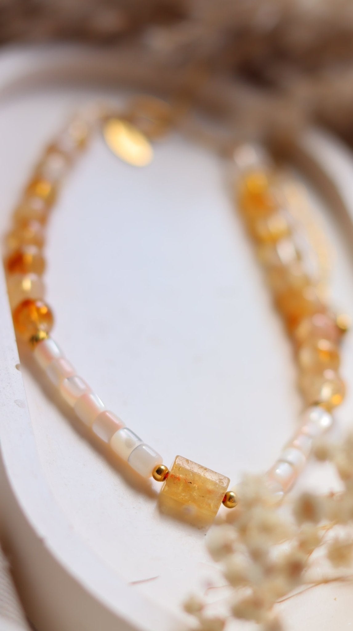 CITRINE summer adjustable necklace /chokerNecklace