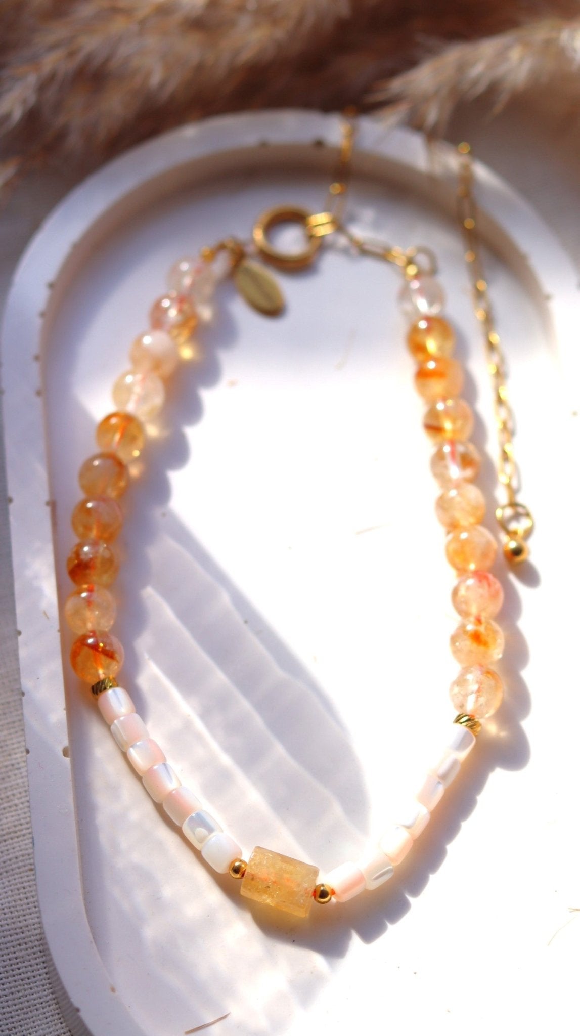 CITRINE summer adjustable necklace /chokerNecklace