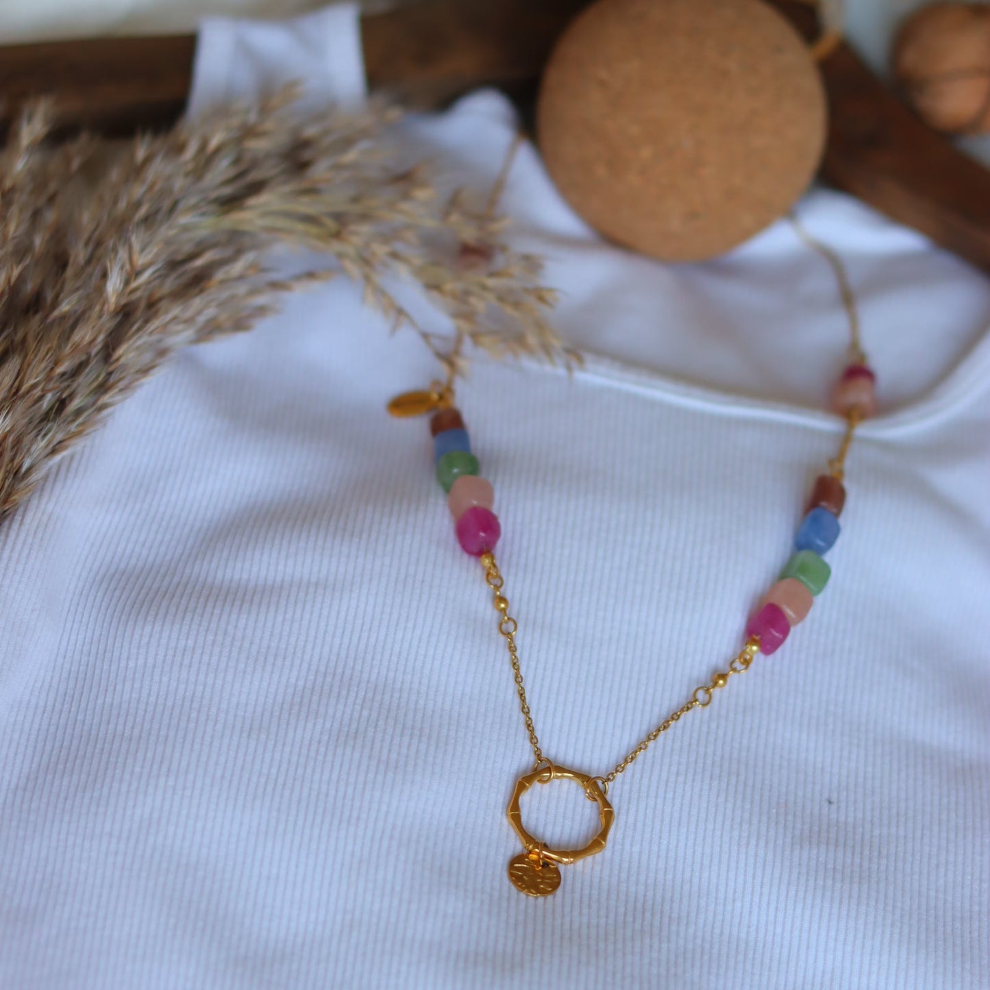 ELEGANTE tourmaline, stainless steel necklaceNecklace