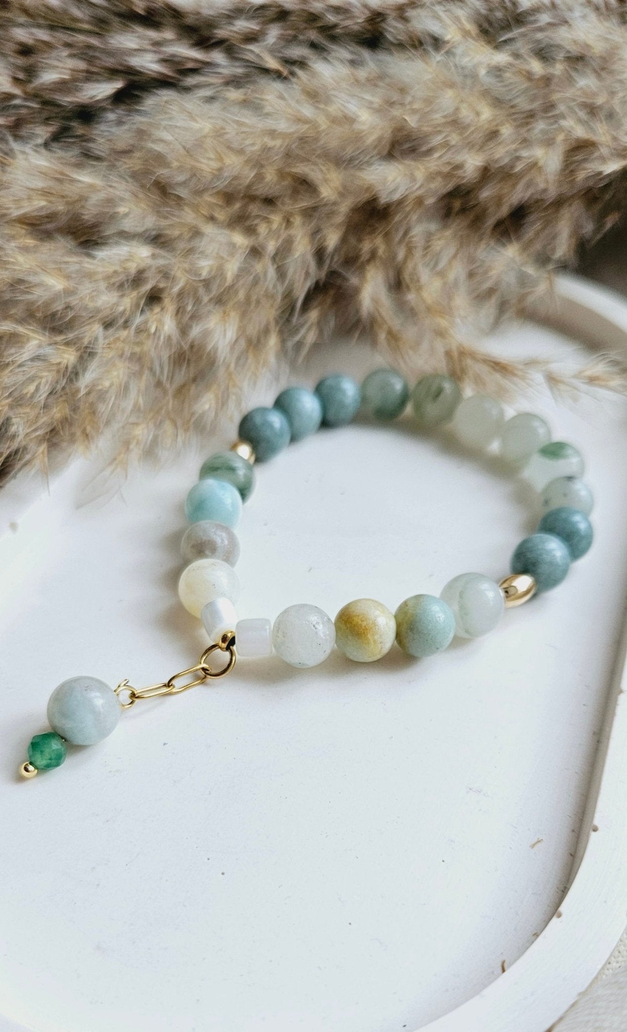 GREEN Jade & Amazonite braceletBracelet