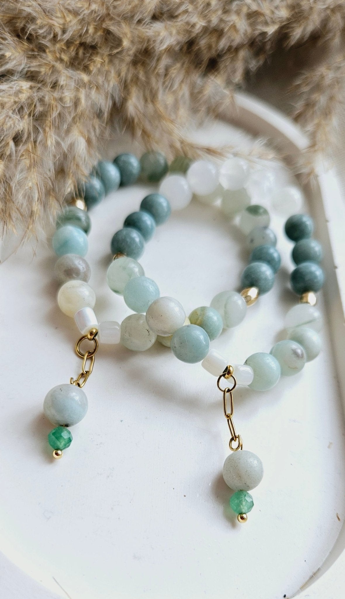 GREEN Jade & Amazonite braceletBracelet