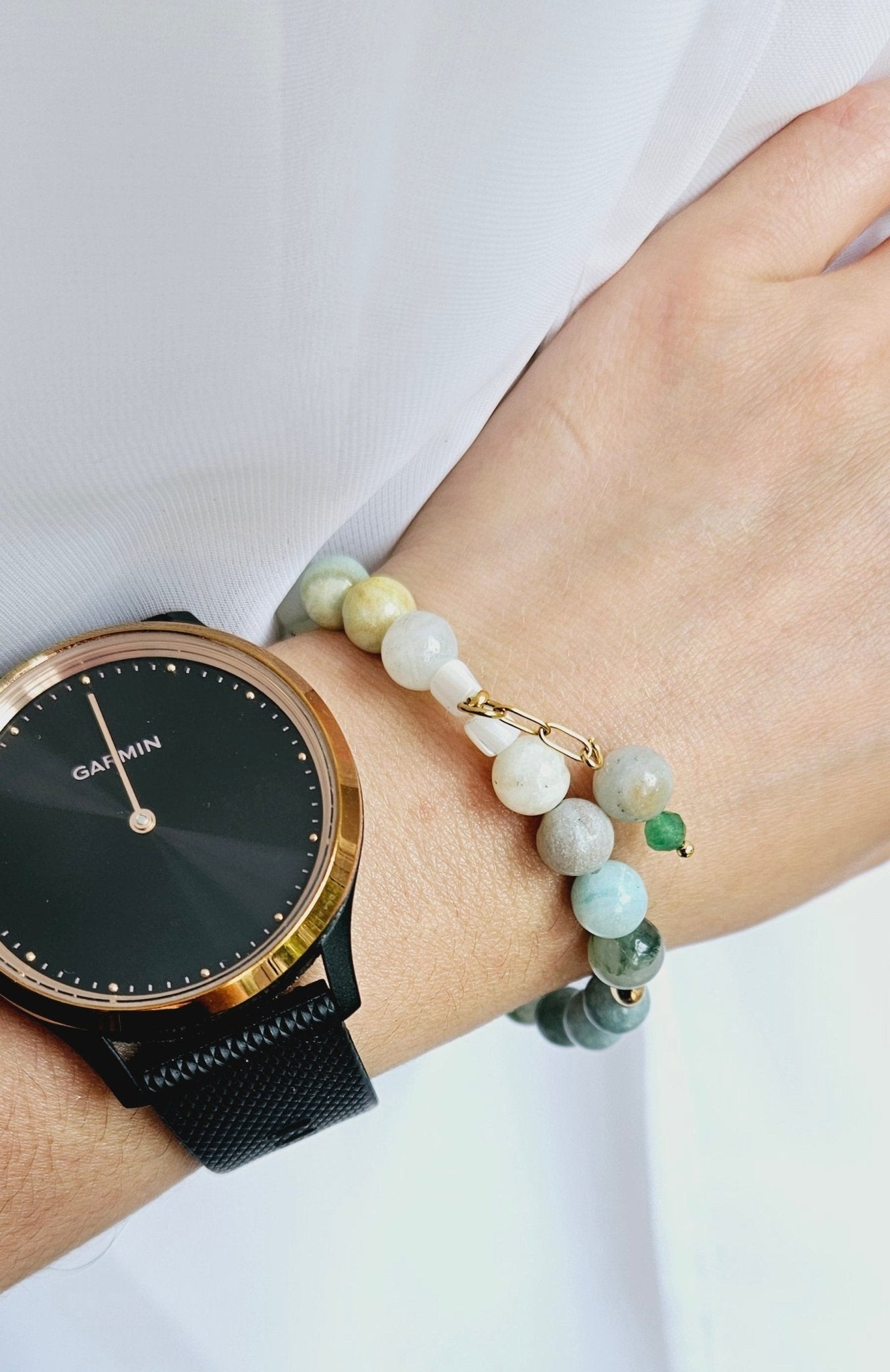 GREEN Jade & Amazonite braceletBracelet