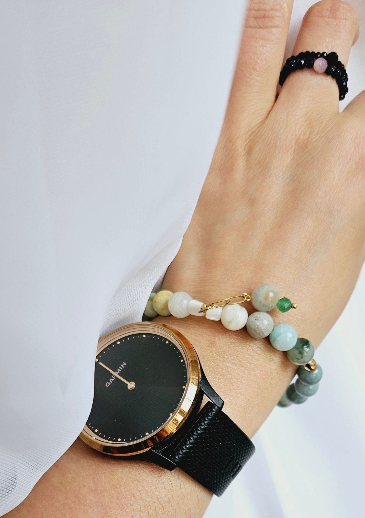 GREEN Jade & Amazonite braceletBracelet