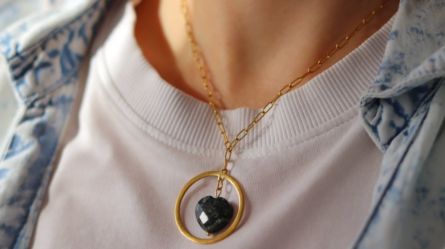HEART Kambaba Jasper adjustable choker/necklaceNecklace