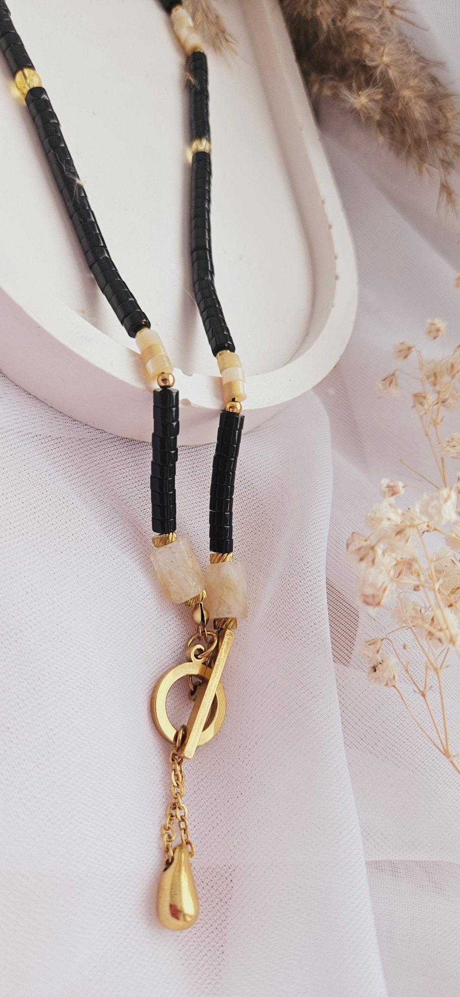 BLACK&YELLOW stainless steel necklace