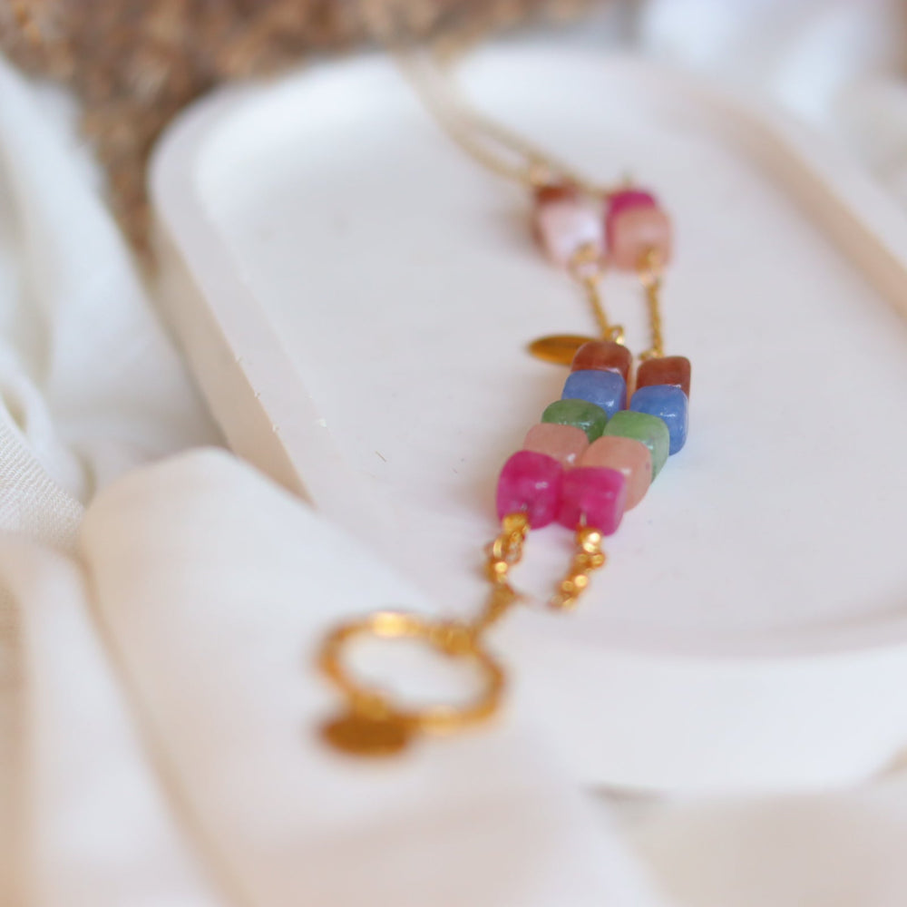 ELEGANTE tourmaline, stainless steel necklace