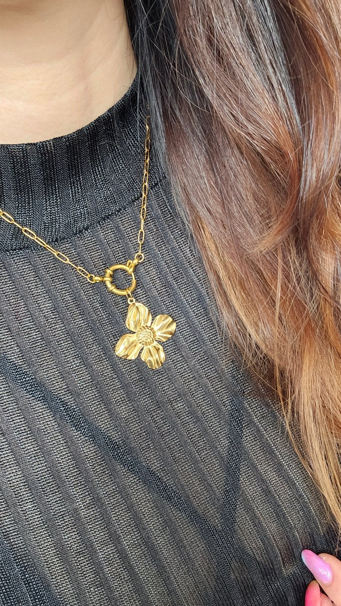 GOLD PANSY adjustable necklaceNecklace