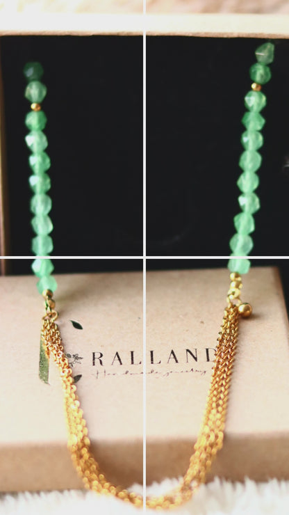 COLLAR DE ESPERANZA green onyx, stainless steel necklace